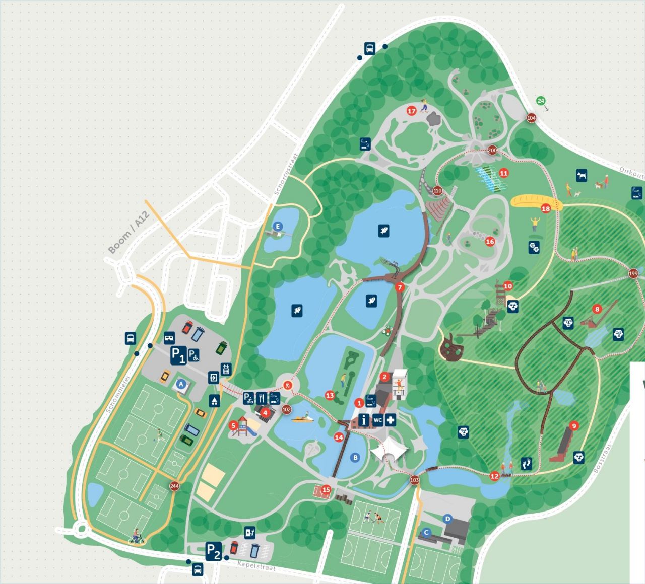 Rookzones op bezoekersplan
