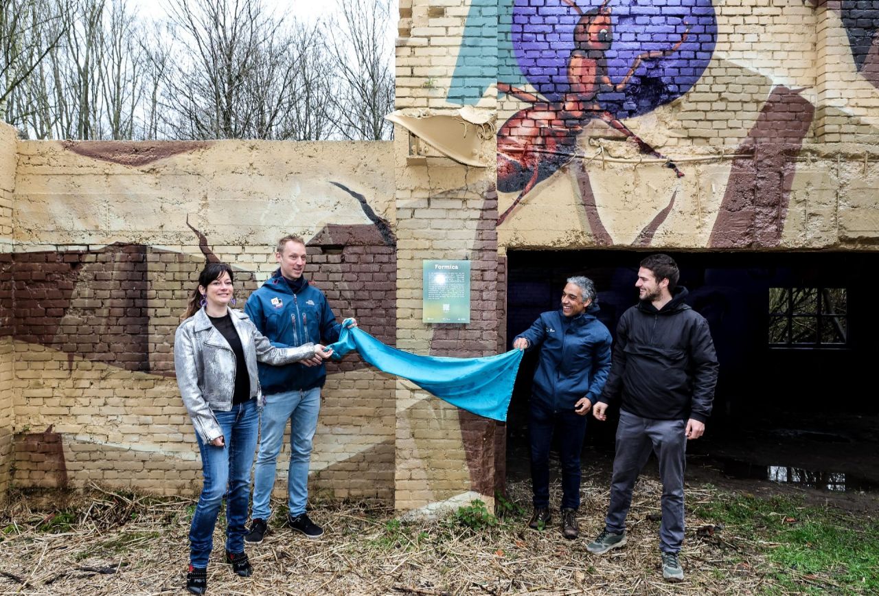 Een prachtige muurschildering prijkt op De Ruïne